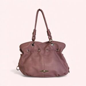 Elegant Elliott Lucca Mauve Leather Tote Bag Excellent Condition